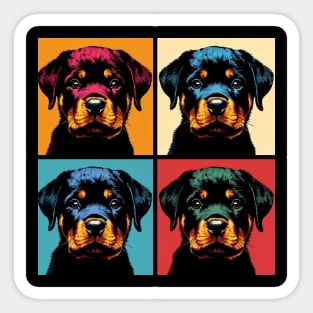 Pop Retro Rottweiler Art - Cute Puppy Sticker